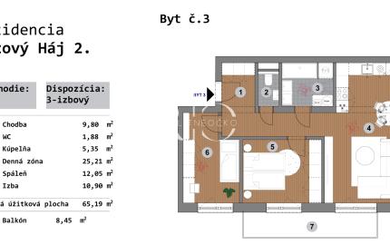 NOVOSTAVBA - predaj -  3 izb. byt, Bzovík - Krupina