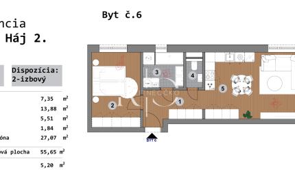 NOVOSTAVBA - predaj -  2 izb. byt, Bzovík - Krupina