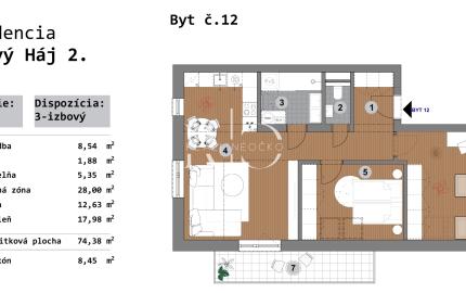 NOVOSTAVBA - predaj -  3 izb. byt, Bzovík - Krupina