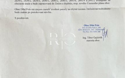 Na predaj tri stavebné pozemky v obci Dlhé Pole, okr. Žilina