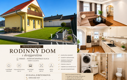 Na predaj rodiiný dom, dvojgaráž, garsónka- Sereď, Galanta