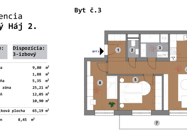NOVOSTAVBA - predaj -  3 izb. byt, Bzovík - Krupina