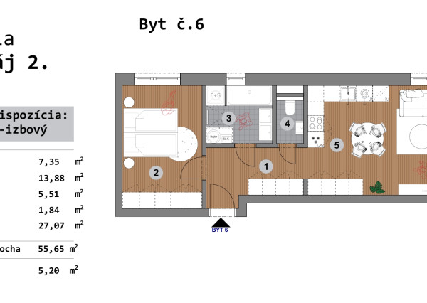 NOVOSTAVBA - predaj -  2 izb. byt, Bzovík - Krupina