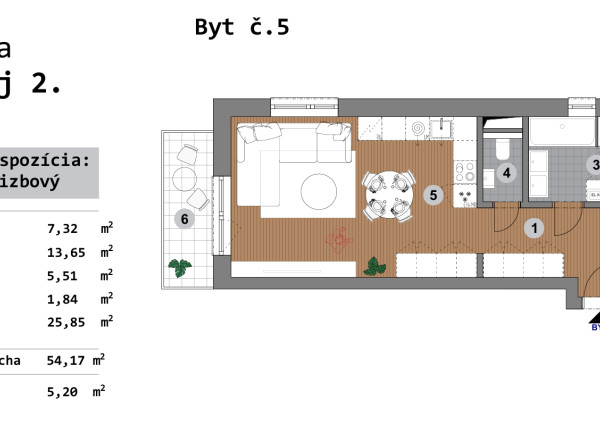 NOVOSTAVBA - predaj -  2 izb. byt, Bzovík - Krupina