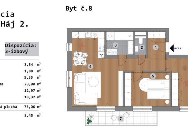 NOVOSTAVBA - predaj -  3 izb. byt, Bzovík - Krupina