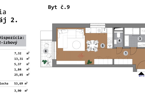 NOVOSTAVBA - predaj -  2 izb. byt, Bzovík - Krupina