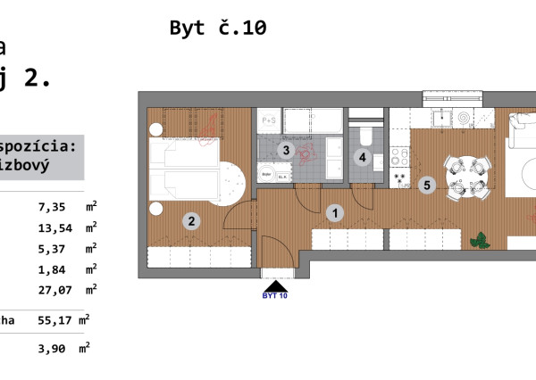 NOVOSTAVBA - predaj -  2 izb. byt, Bzovík - Krupina