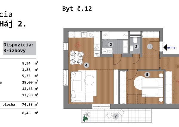 NOVOSTAVBA - predaj -  3 izb. byt, Bzovík - Krupina