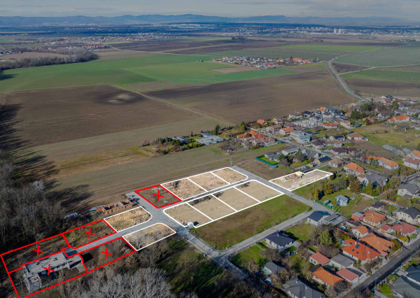 Na predaj stavebné pozemky v novej časti  obce Hrubý Šúr