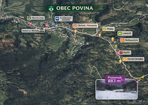 Na predaj stavebný pozemok v obci Povina, Kysucké Nové Mesto